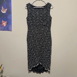 Women’s black sleeveless floral sparkly dress